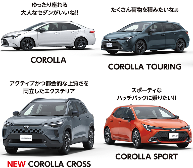 カローラシリーズラインナップ