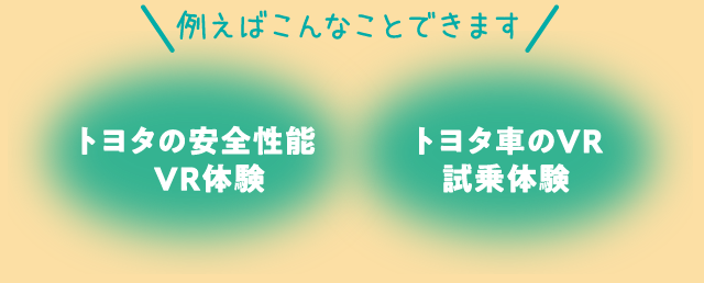 例えばこんなことできます トヨタの安全性能VR体験、トヨタ車のVR試乗体験