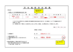 ②所有権解除依頼書 (記入例)のサムネイル