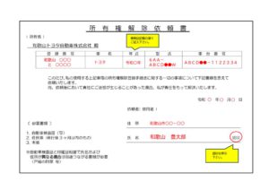 ③所有権解除依頼書軽自動車用 (記入例)のサムネイル